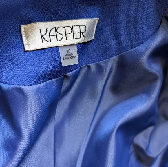 Kasper Blue Blazer and Skirt Set - Picture 10 of 11